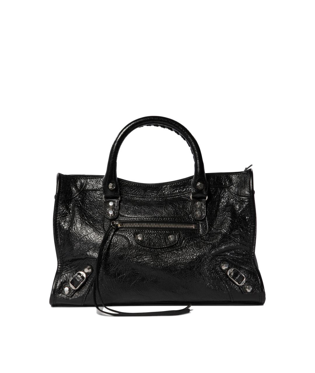 BALENCIAGA Черная кожаная сумка с короткими ручками, фото 1