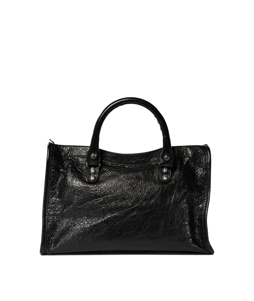 BALENCIAGA Черная кожаная сумка с короткими ручками, фото 3