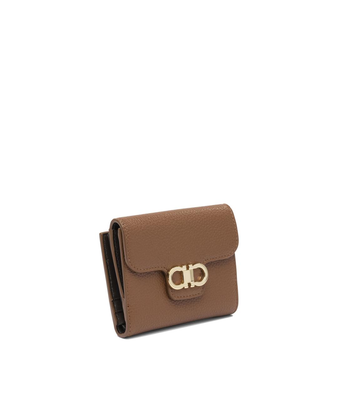 FERRAGAMO Коричневый кожаный кошелек, фото 2