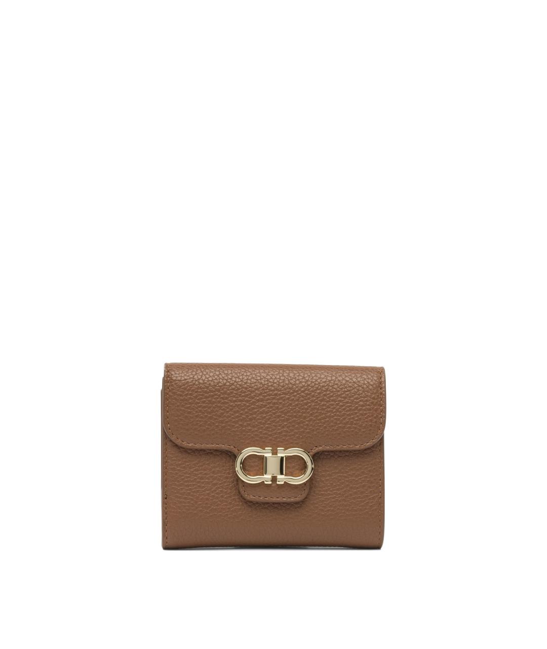 FERRAGAMO Коричневый кожаный кошелек, фото 1