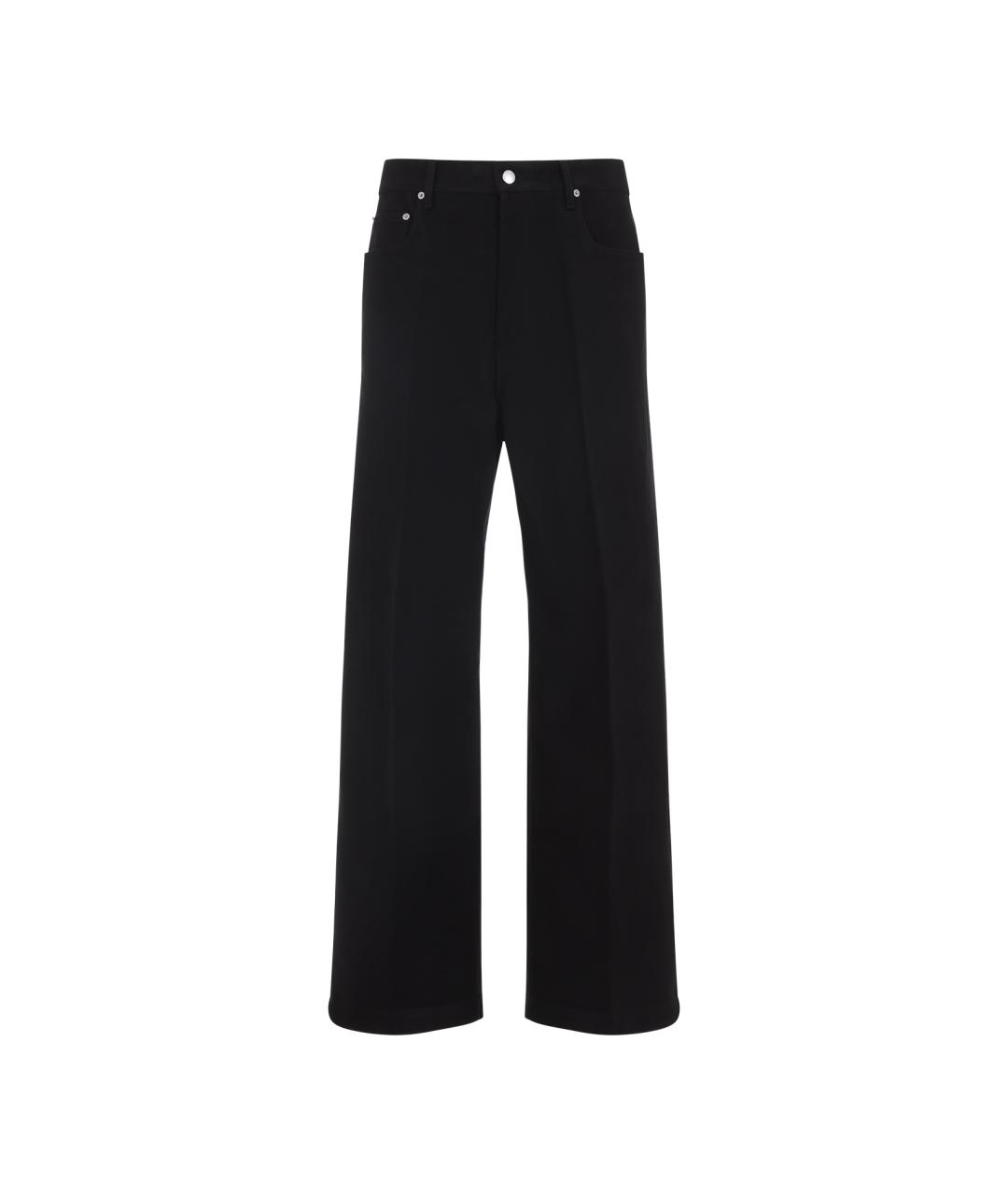 RICK OWENS Черные хлопковые повседневные брюки, фото 1