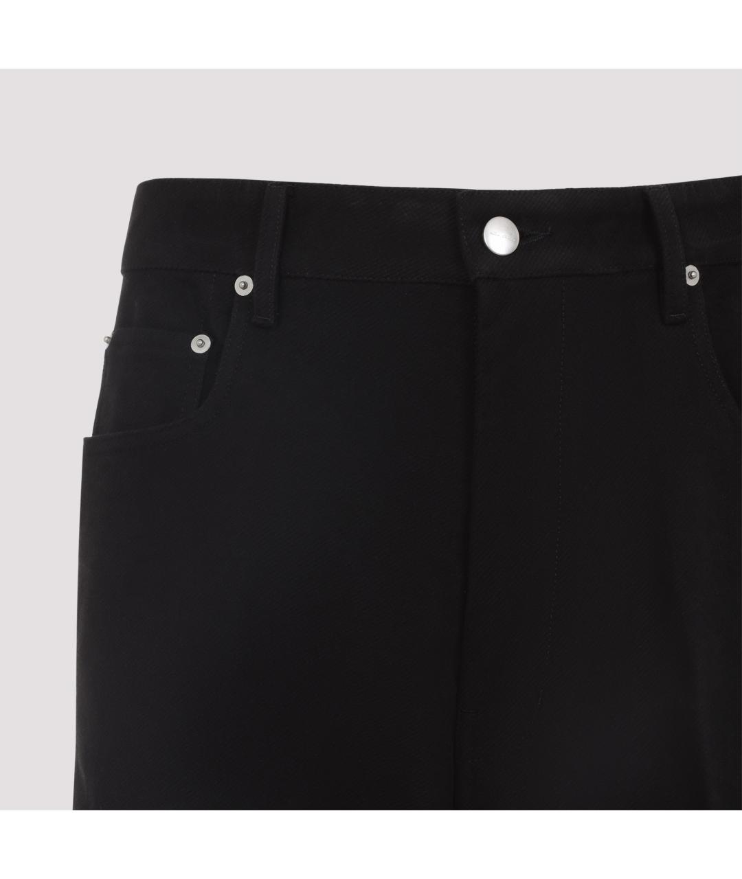 RICK OWENS Черные хлопковые повседневные брюки, фото 3