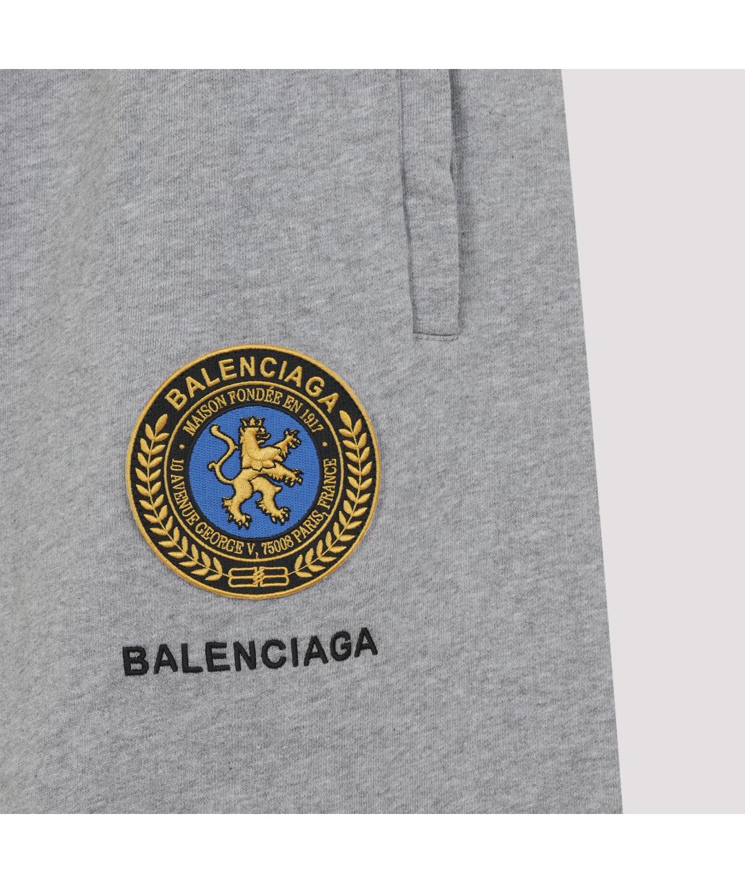 BALENCIAGA Серые хлопковые повседневные брюки, фото 4
