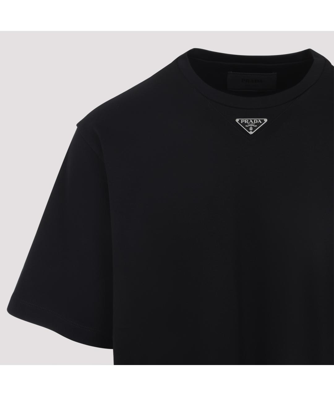 PRADA Черная хлопковая футболка, фото 3