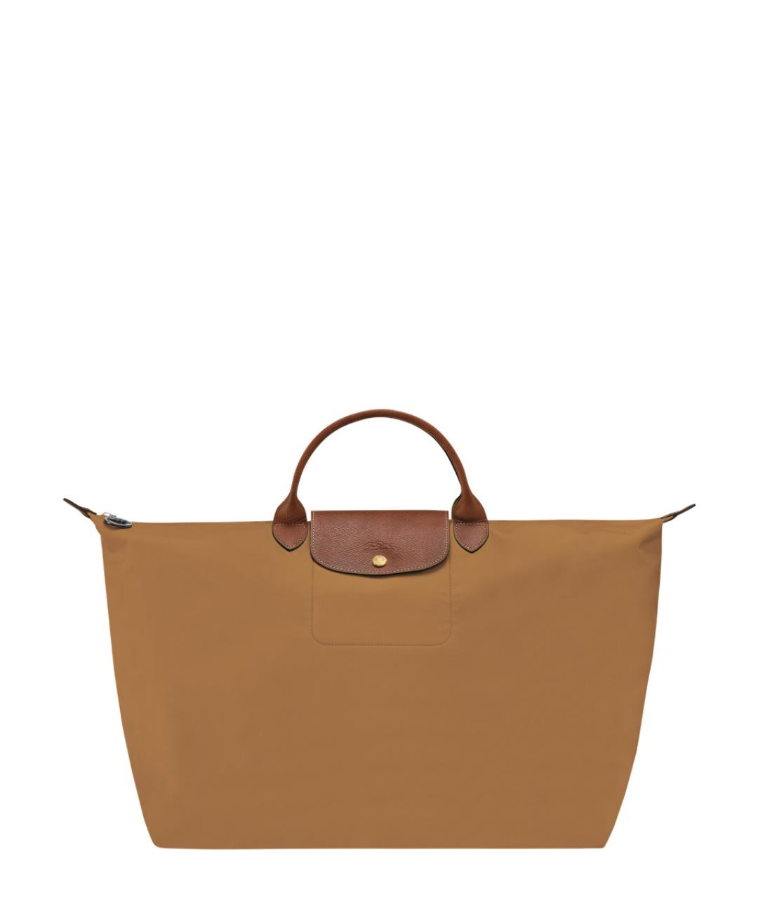 LONGCHAMP Коричневая синтетическая сумка с короткими ручками, фото 1