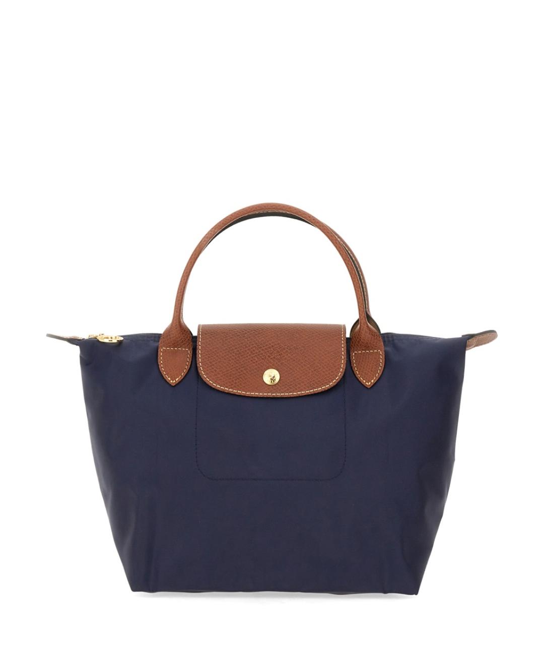 LONGCHAMP Темно-синяя синтетическая сумка с короткими ручками, фото 1