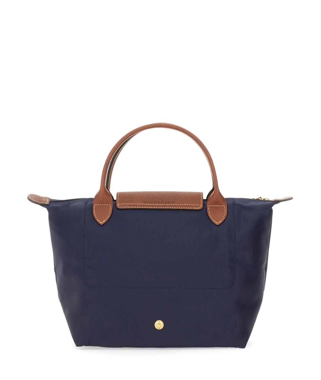 LONGCHAMP Темно-синяя синтетическая сумка с короткими ручками, фото 2