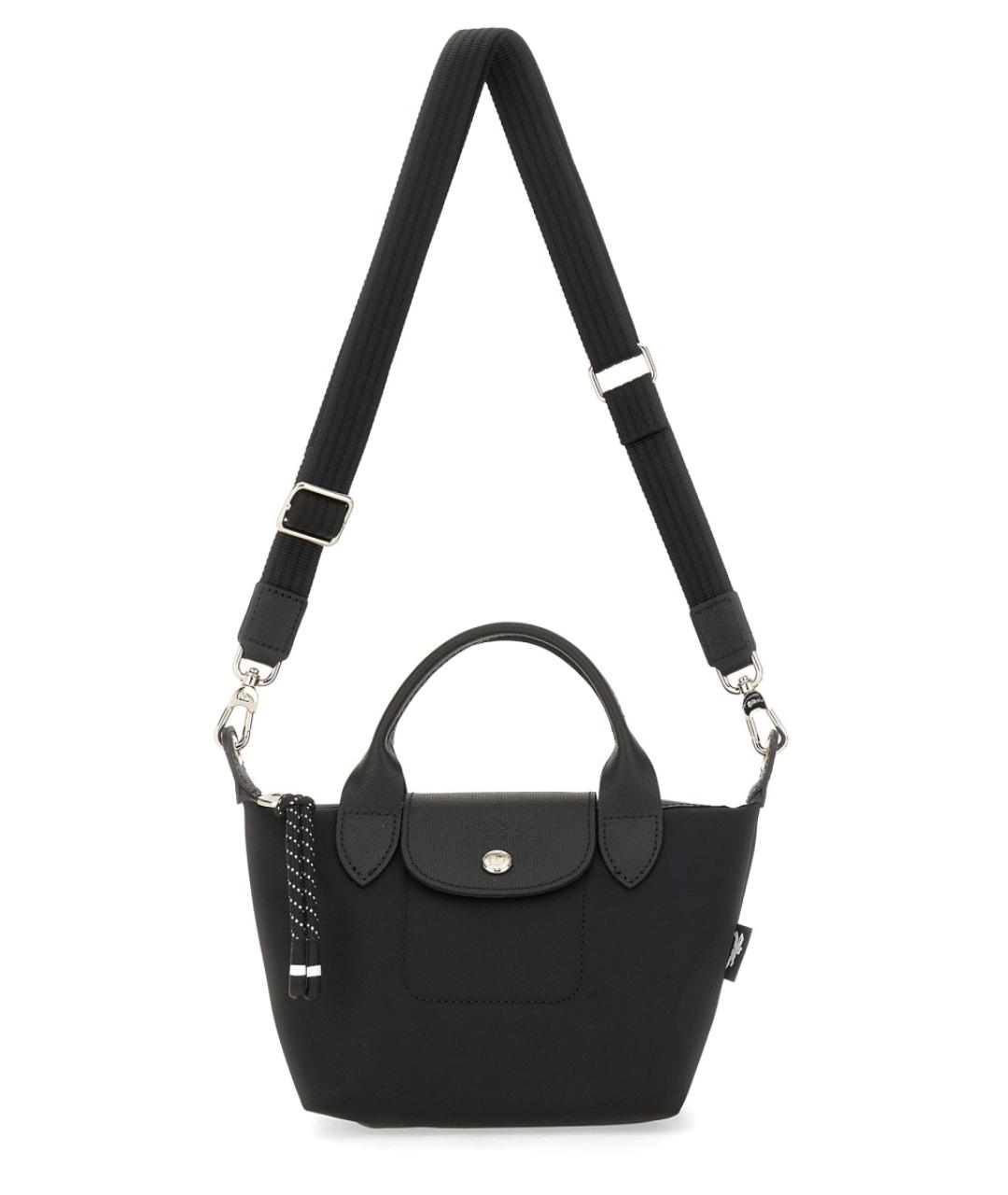 LONGCHAMP Черная синтетическая сумка с короткими ручками, фото 2