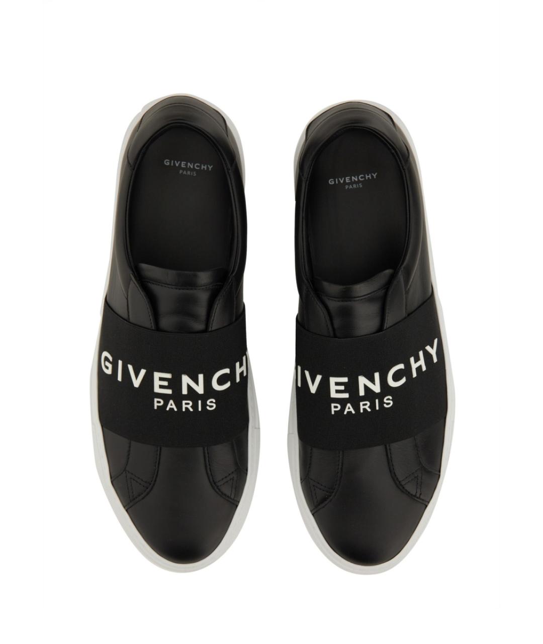 GIVENCHY Черные кожаные низкие кроссовки / кеды, фото 2