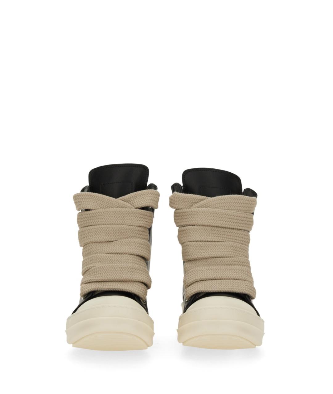RICK OWENS Черные кожаные кроссовки, фото 4