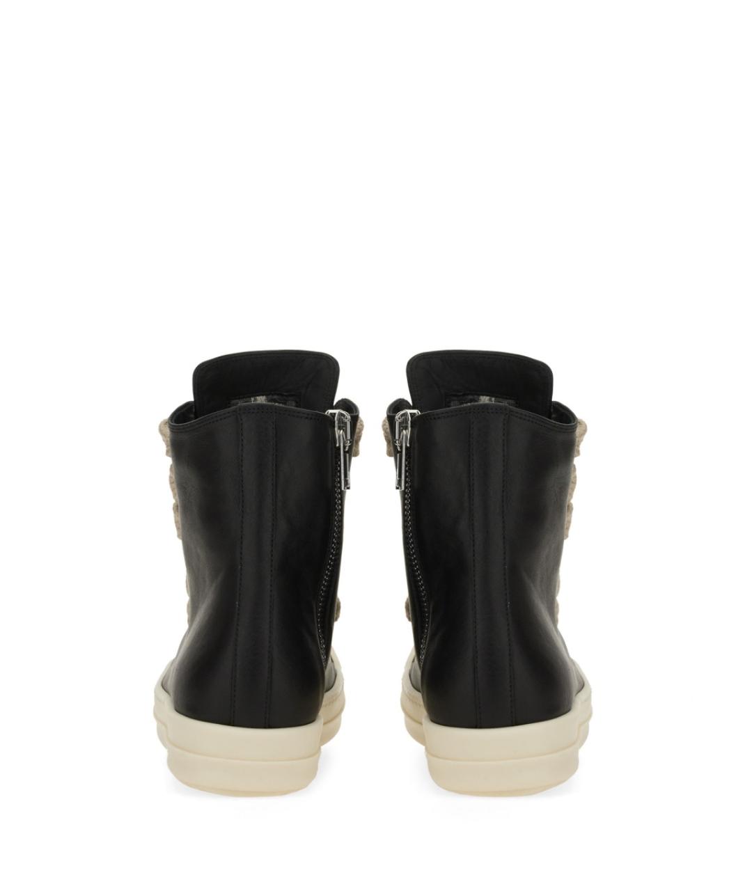 RICK OWENS Черные кожаные кроссовки, фото 3