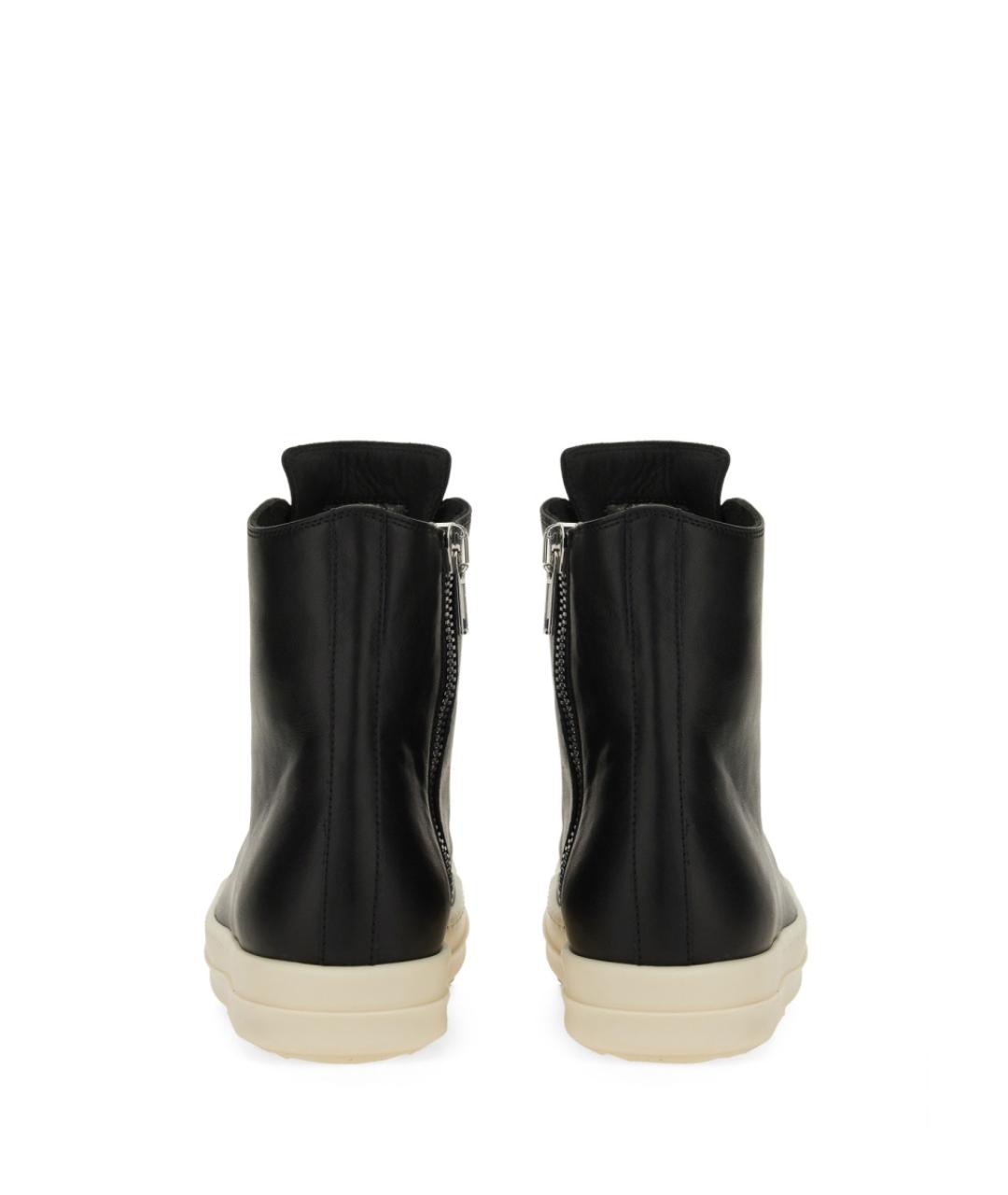 RICK OWENS Черные кожаные кеды, фото 3