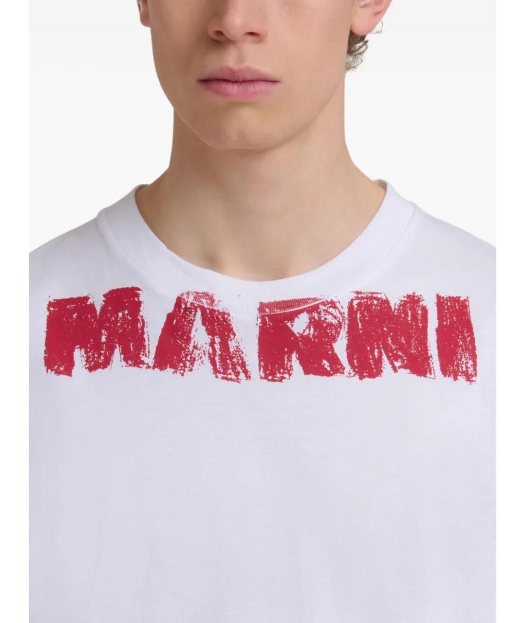 MARNI Белая хлопковая футболка, фото 4