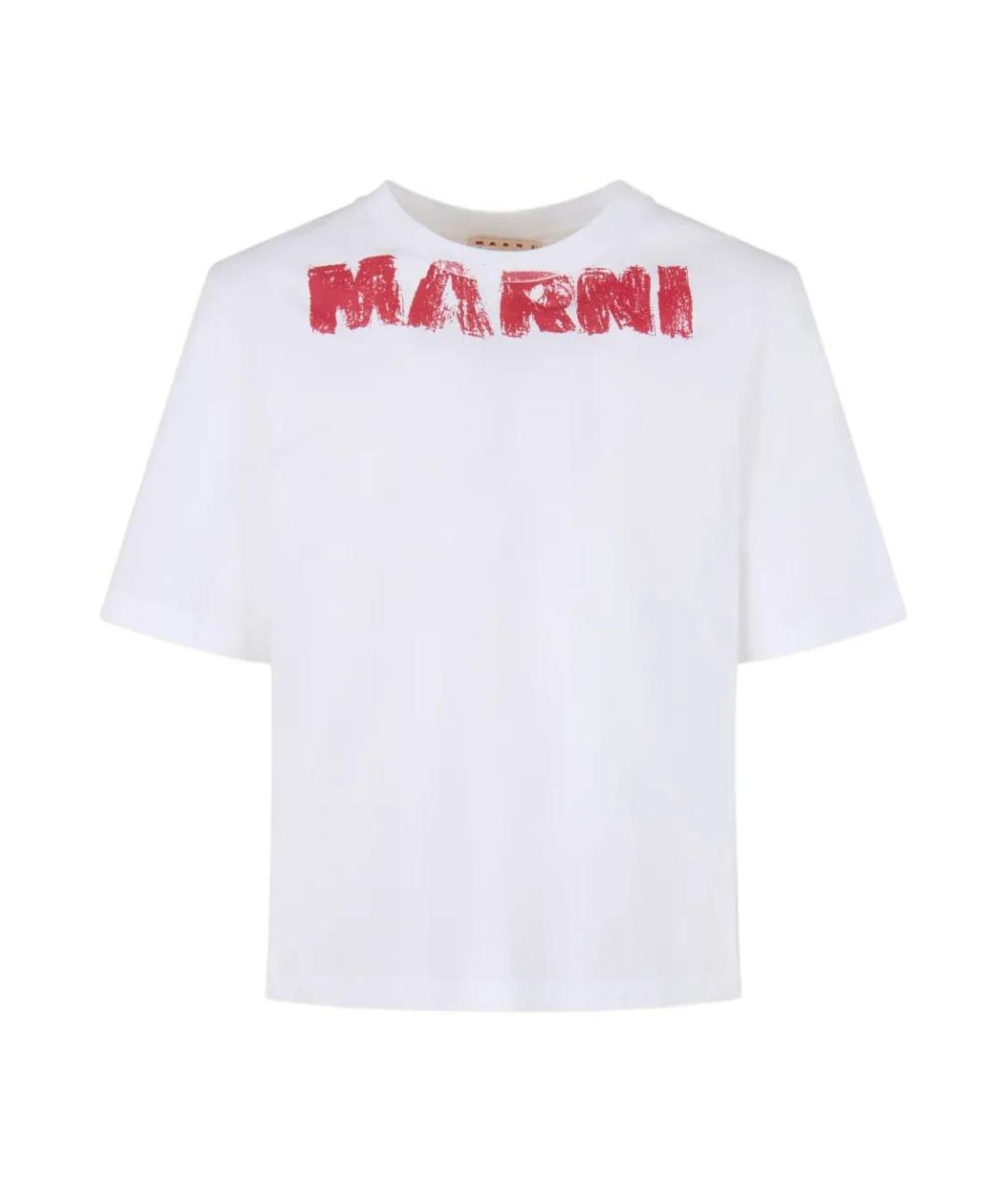 MARNI Белая хлопковая футболка, фото 1