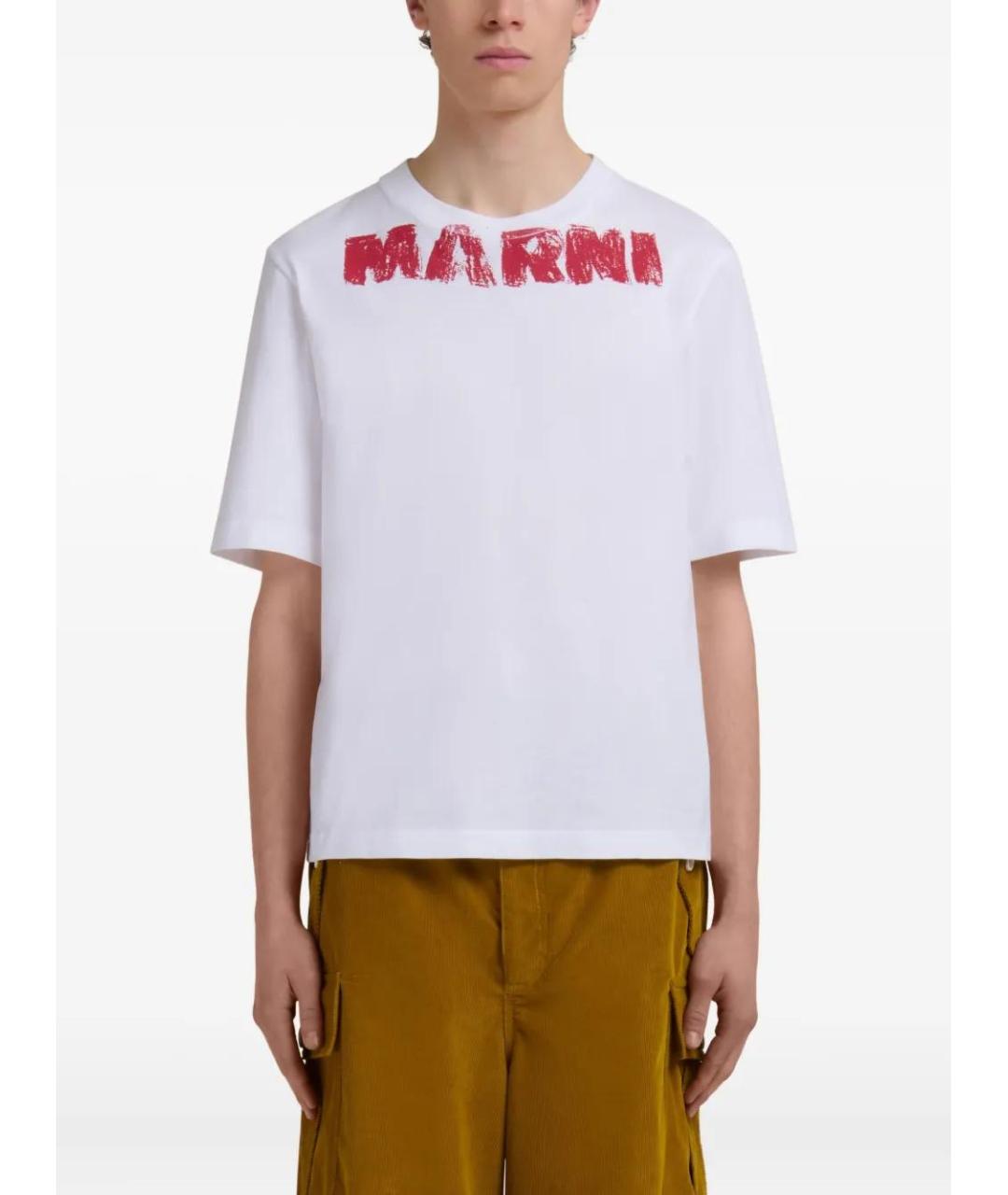 MARNI Белая хлопковая футболка, фото 2