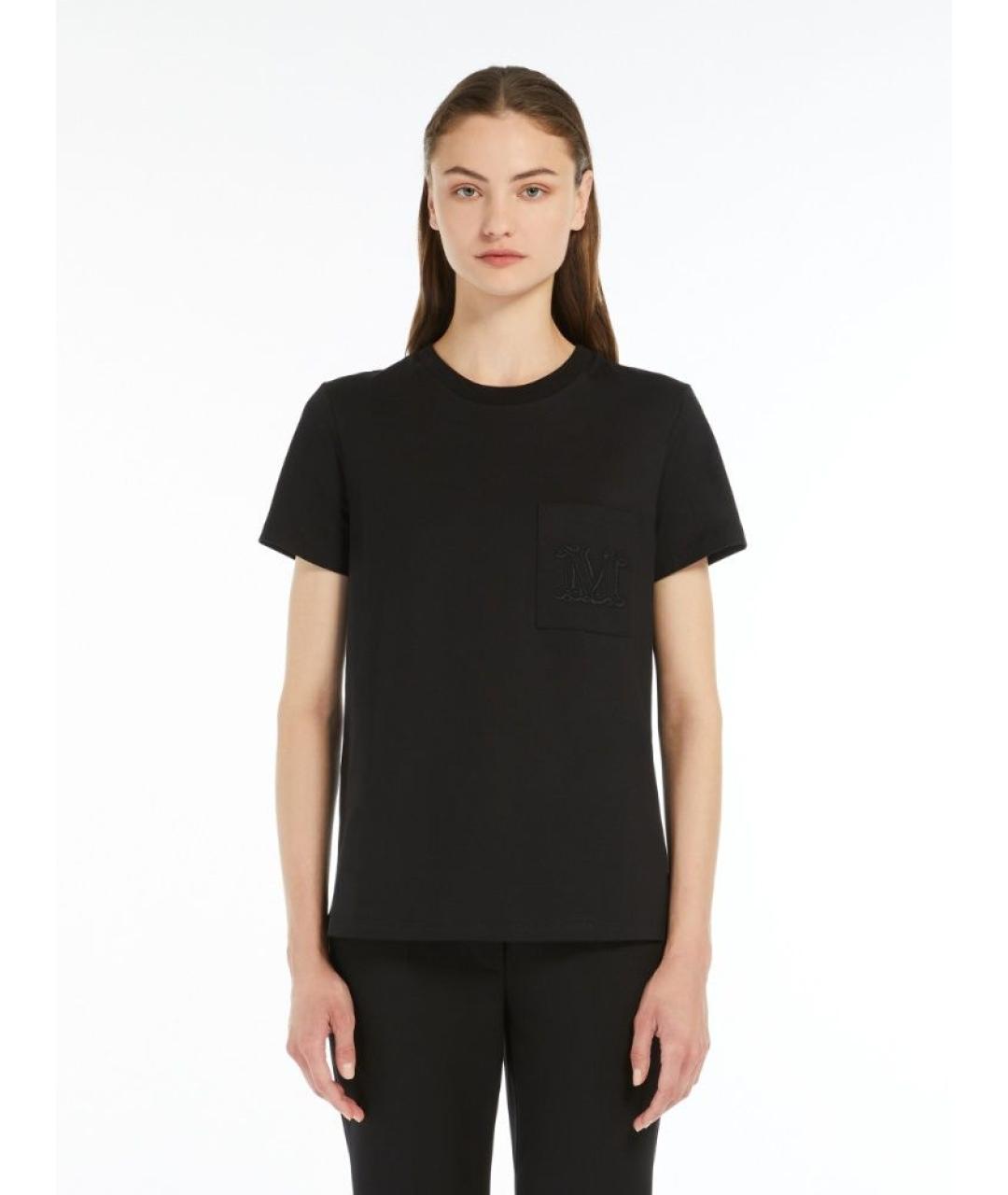 MAX MARA Черная хлопковая футболка, фото 2