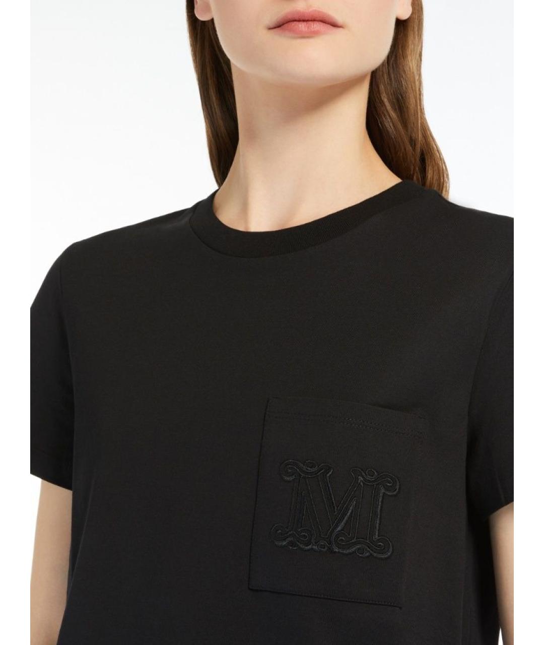 MAX MARA Черная хлопковая футболка, фото 4