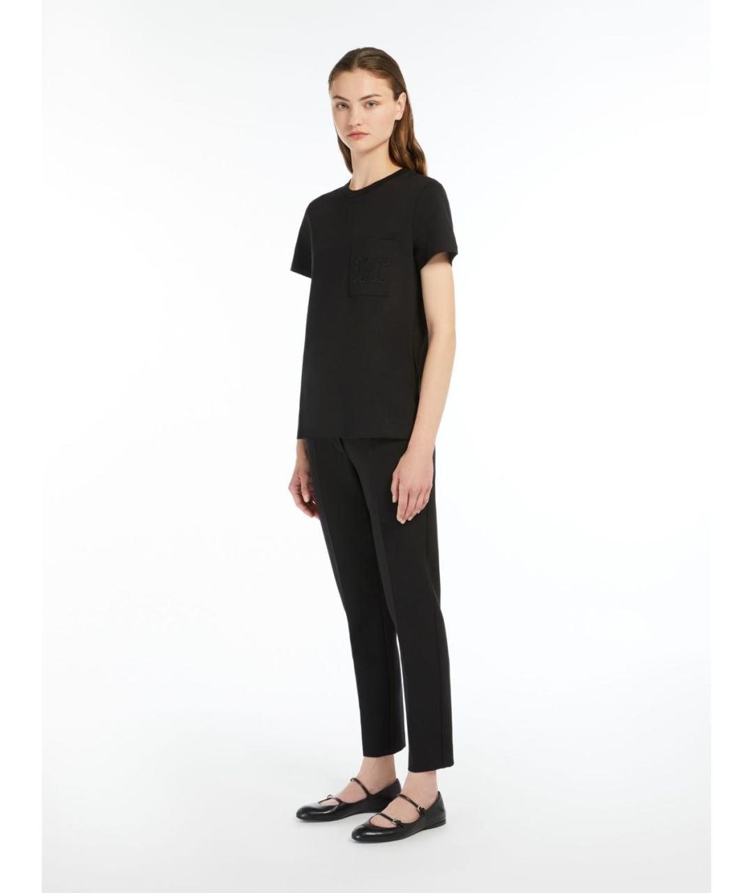 MAX MARA Черная хлопковая футболка, фото 5