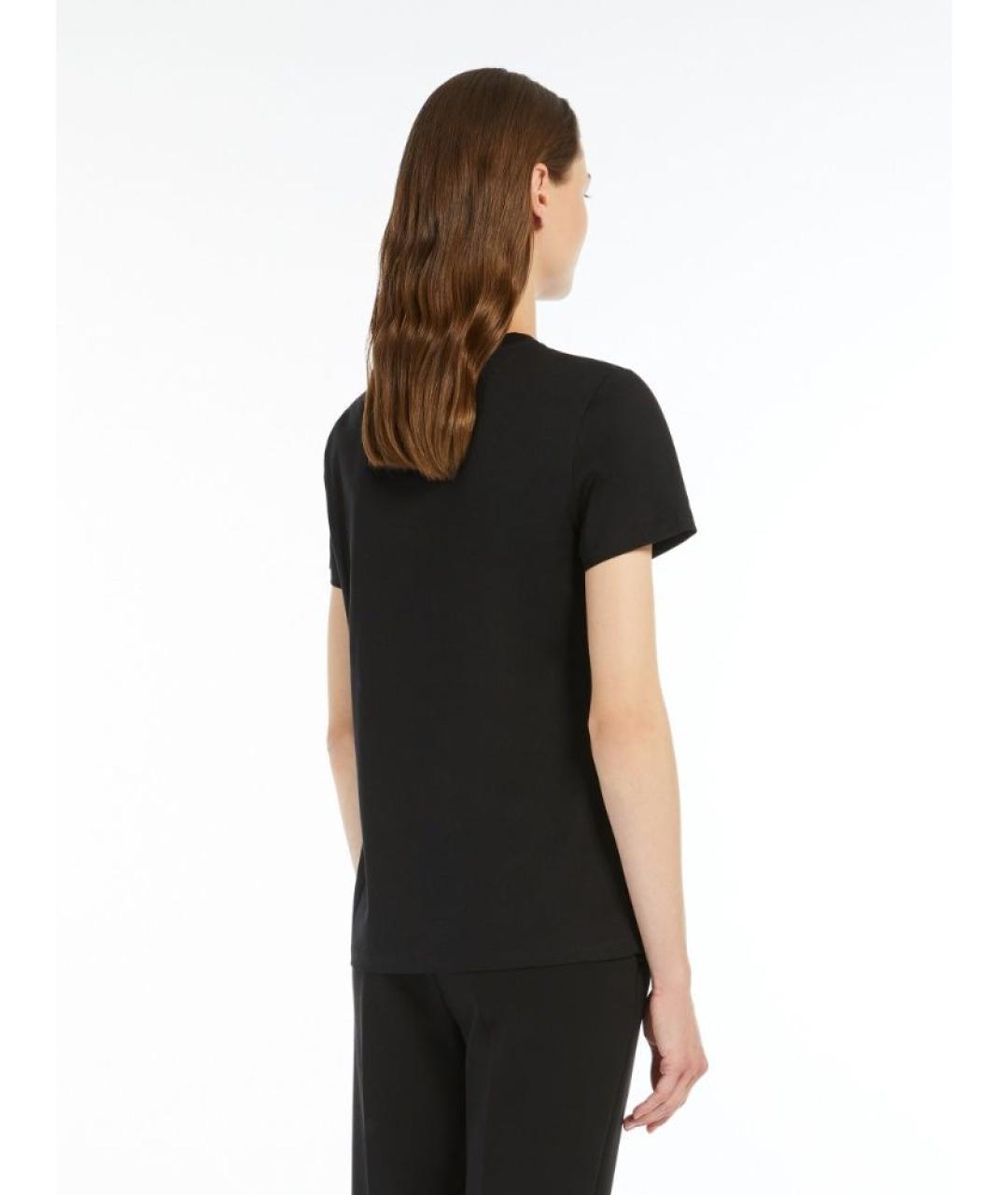 MAX MARA Черная хлопковая футболка, фото 3