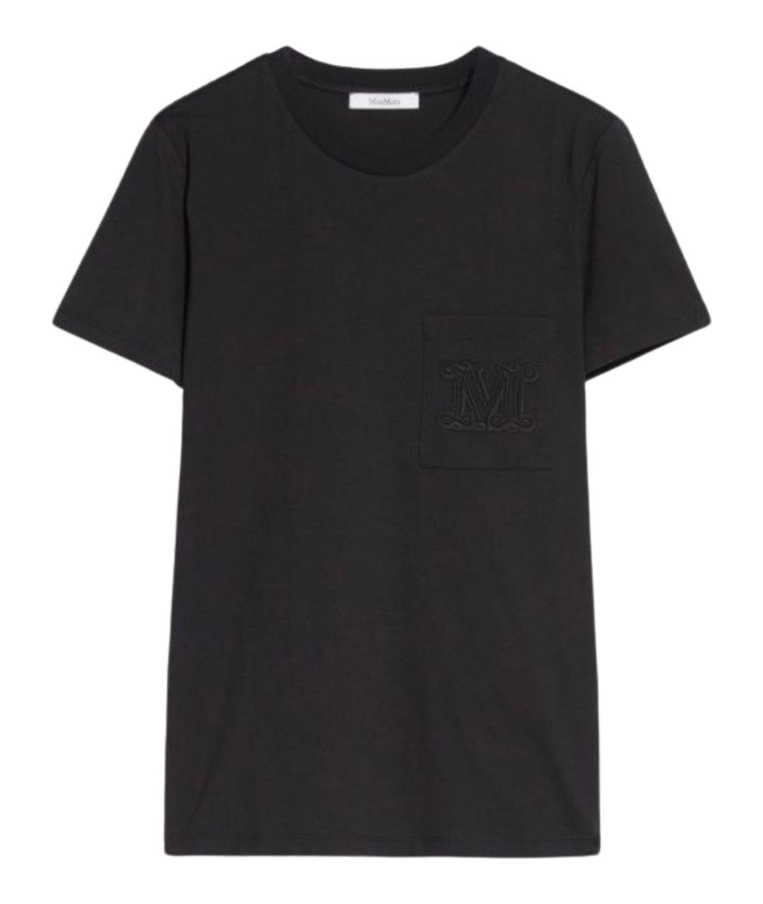 MAX MARA Черная хлопковая футболка, фото 1