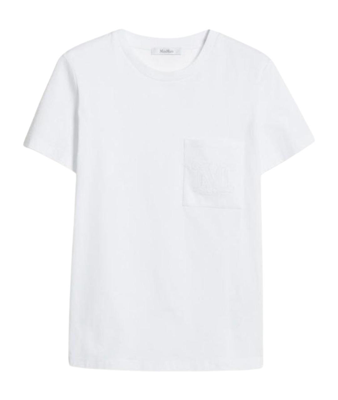 MAX MARA Белая хлопковая футболка, фото 1