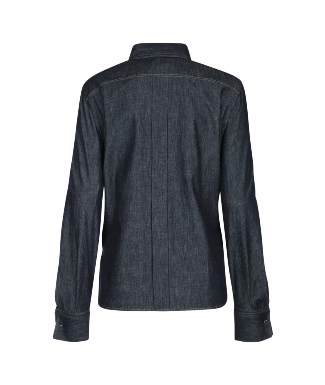 BRUNELLO CUCINELLI Темно-синяя хлопковая рубашка, фото 2