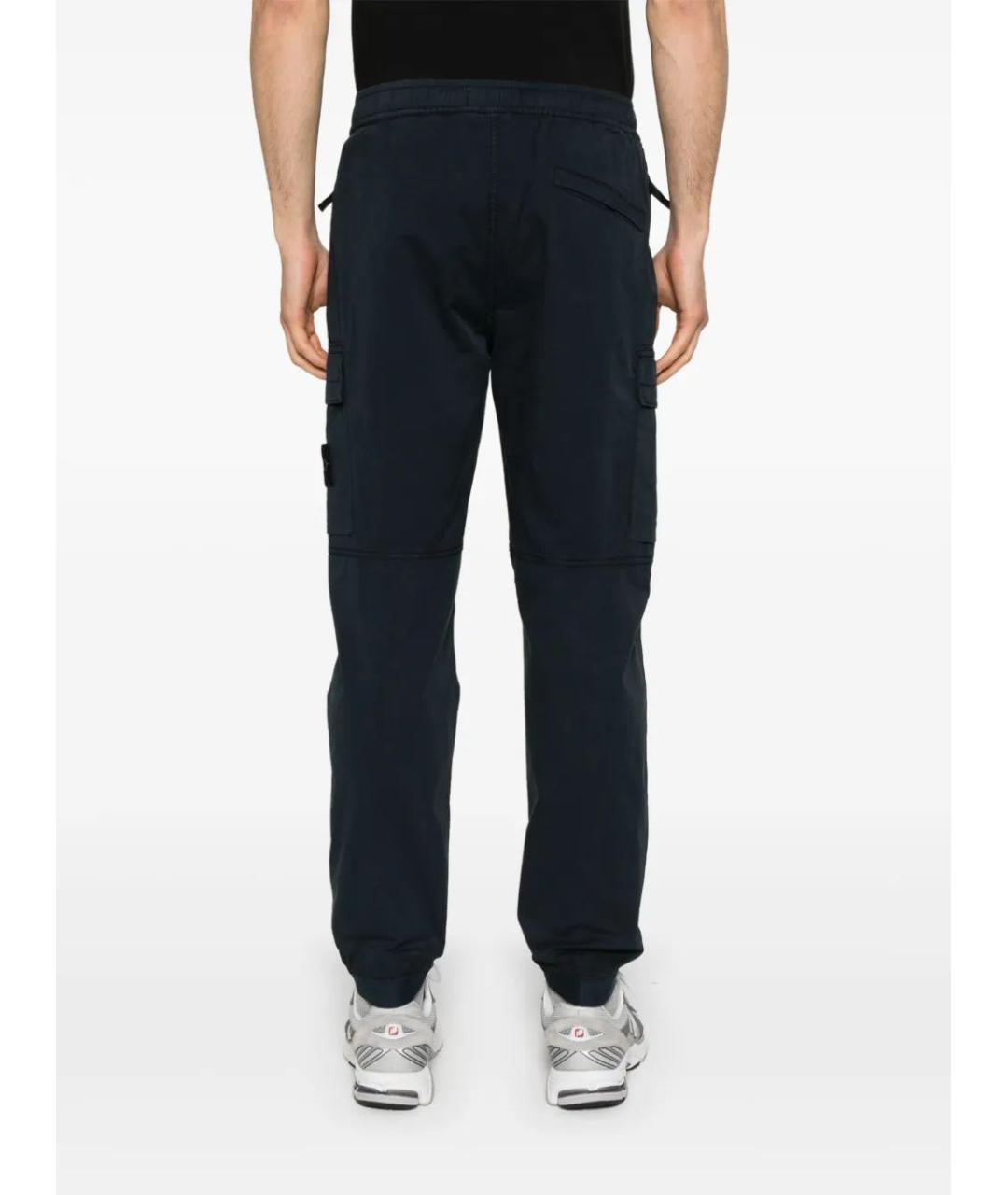 STONE ISLAND Темно-синие хлопковые повседневные брюки, фото 2