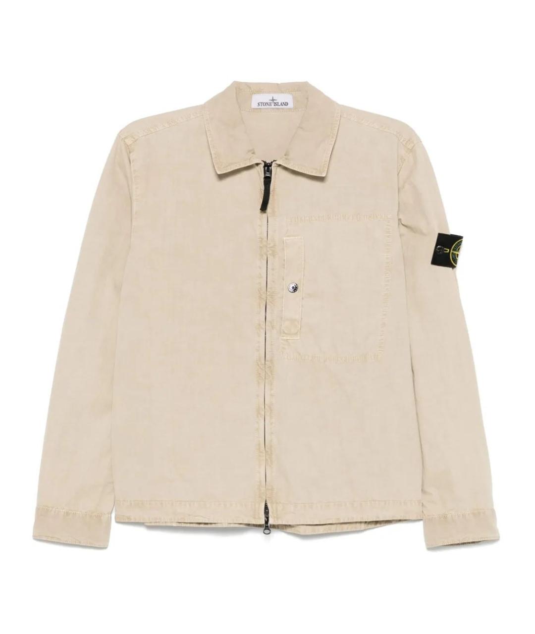 STONE ISLAND Бежевая хлопковая кэжуал рубашка, фото 1