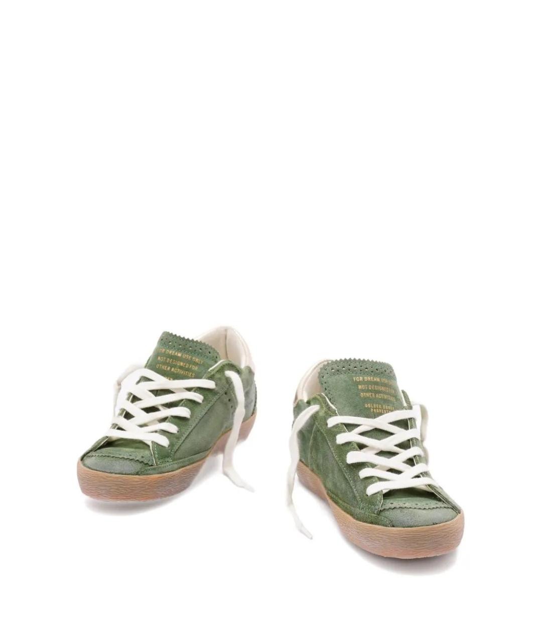 GOLDEN GOOSE DELUXE BRAND Зеленые кожаные кеды, фото 2