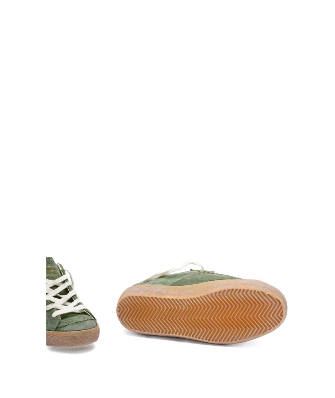 GOLDEN GOOSE DELUXE BRAND Зеленые кожаные кеды, фото 4