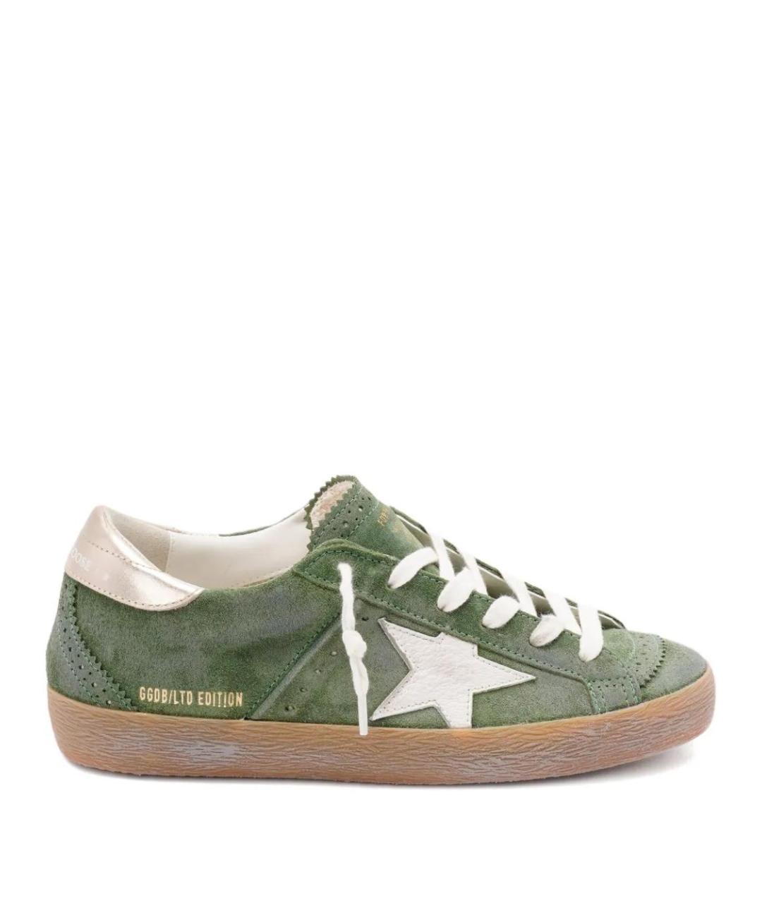 GOLDEN GOOSE DELUXE BRAND Зеленые кожаные кеды, фото 1