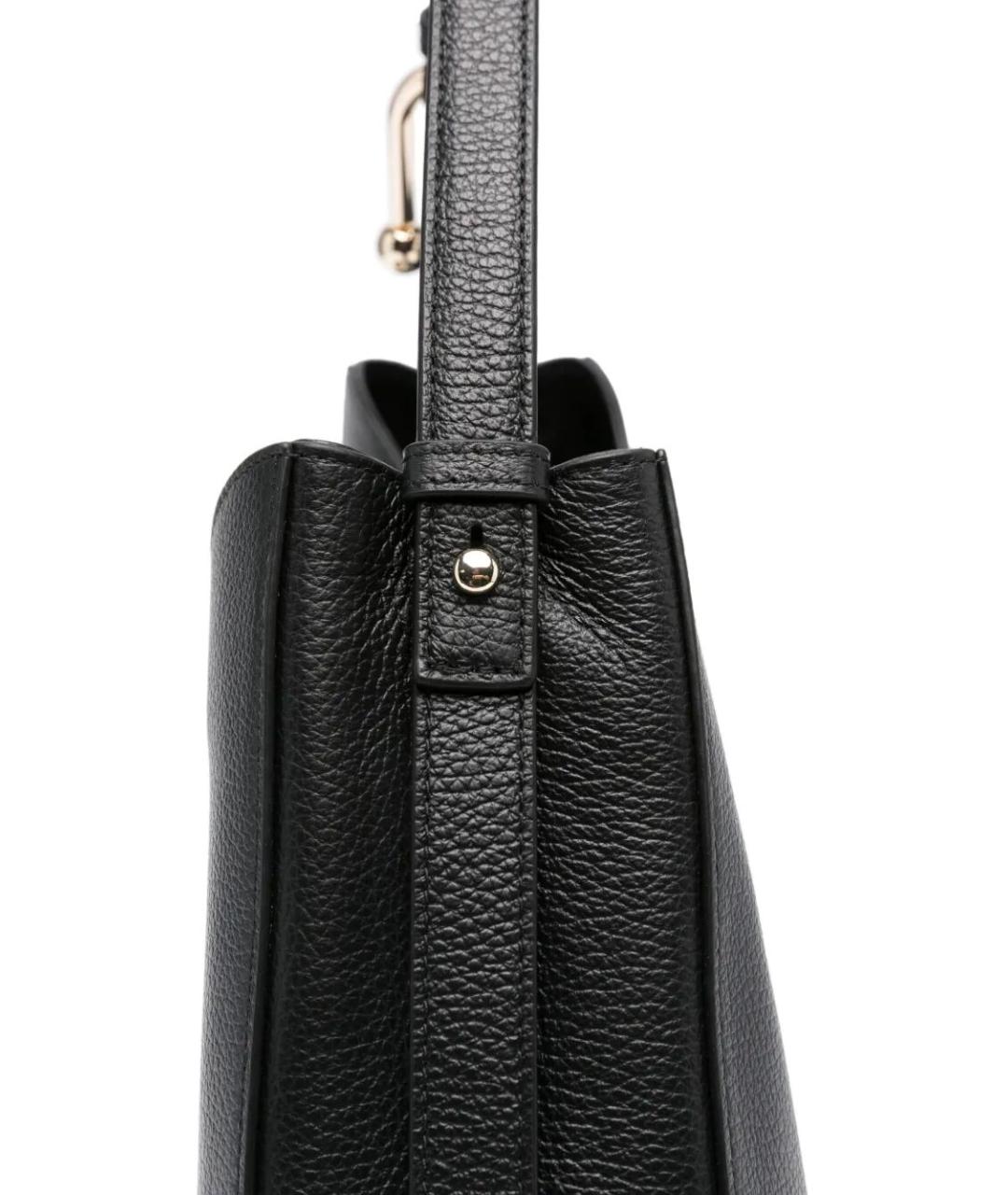 FURLA Черная кожаная сумка тоут, фото 5