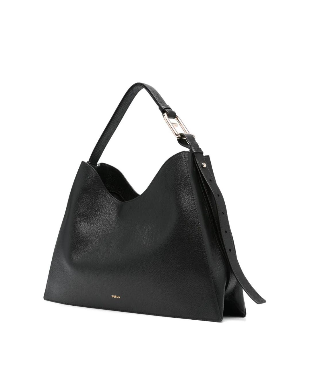 FURLA Черная кожаная сумка тоут, фото 3