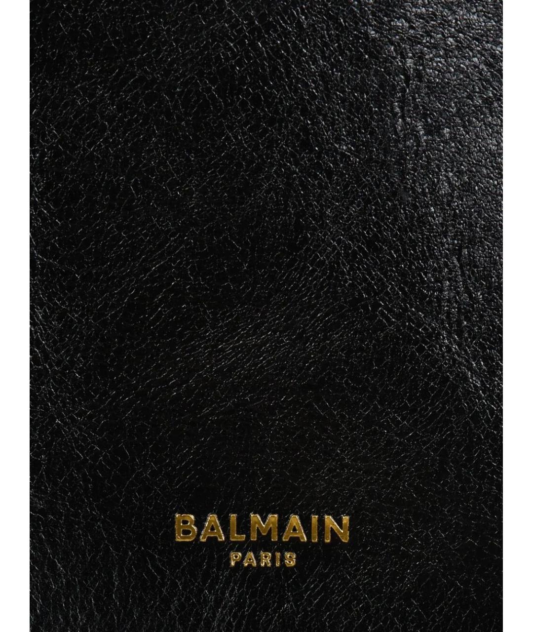 BALMAIN Черная кожаная сумка тоут, фото 3