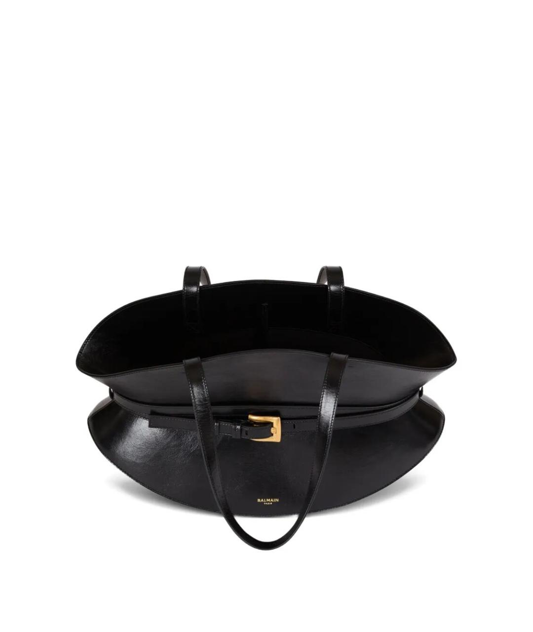 BALMAIN Черная кожаная сумка тоут, фото 5