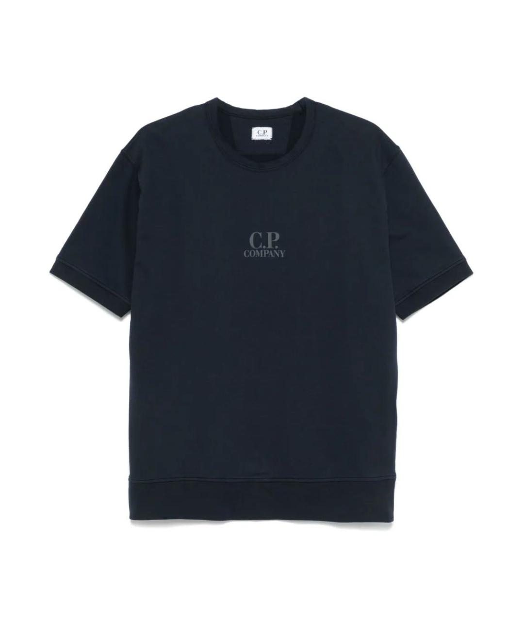 CP COMPANY Темно-синяя хлопковая футболка, фото 1