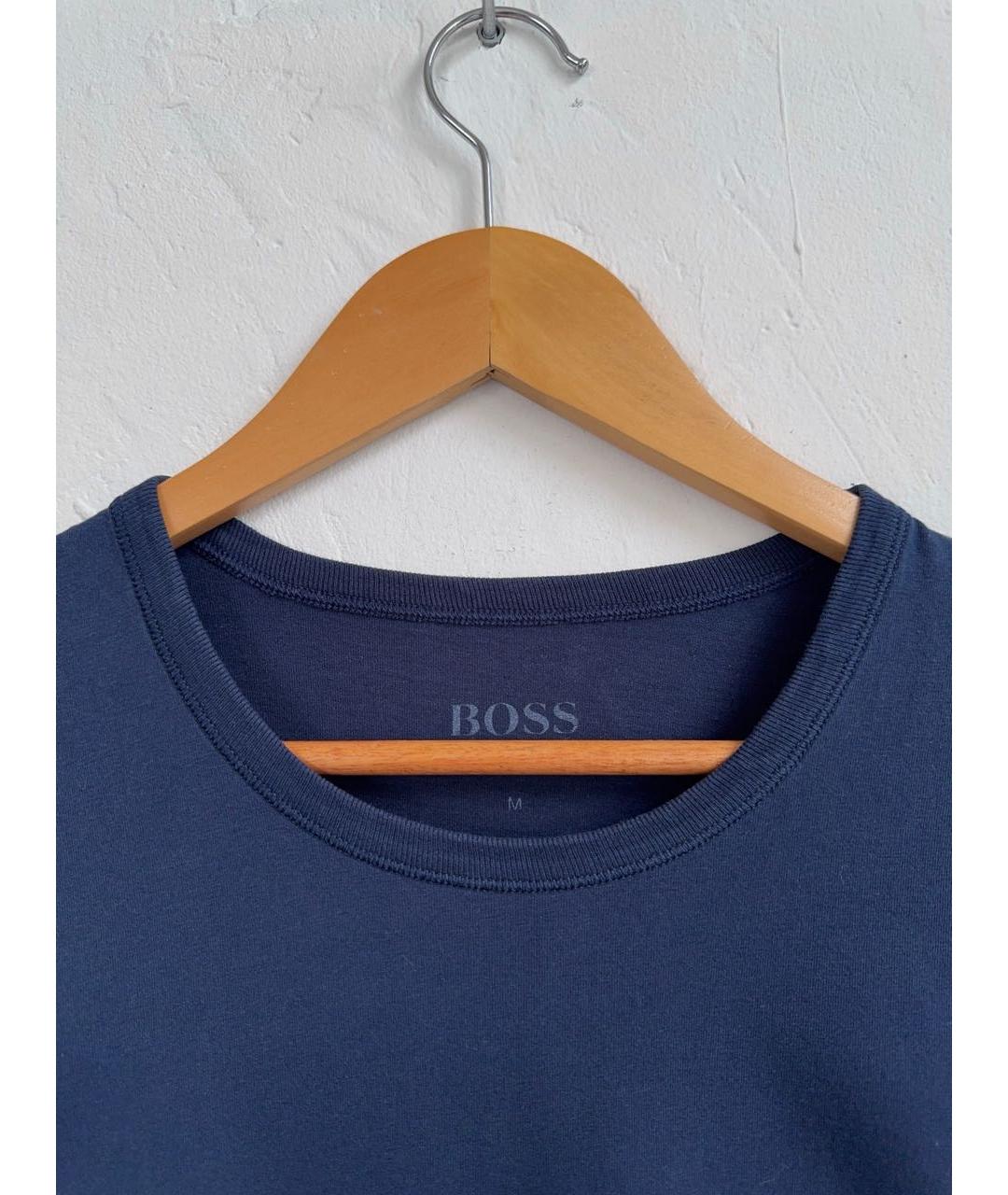 HUGO BOSS Темно-синяя хлопковая футболка, фото 5