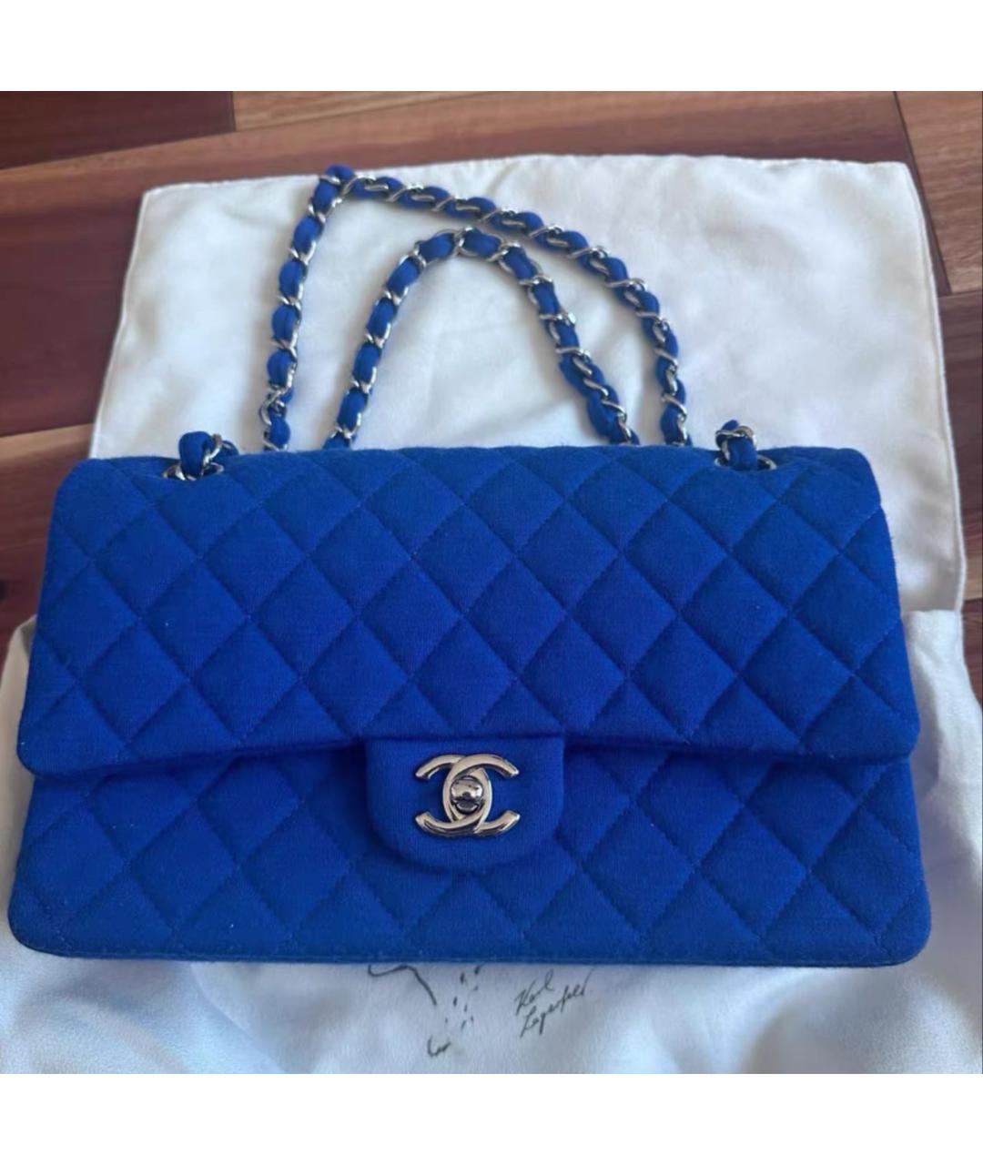 CHANEL Синяя тканевая сумка через плечо, фото 7