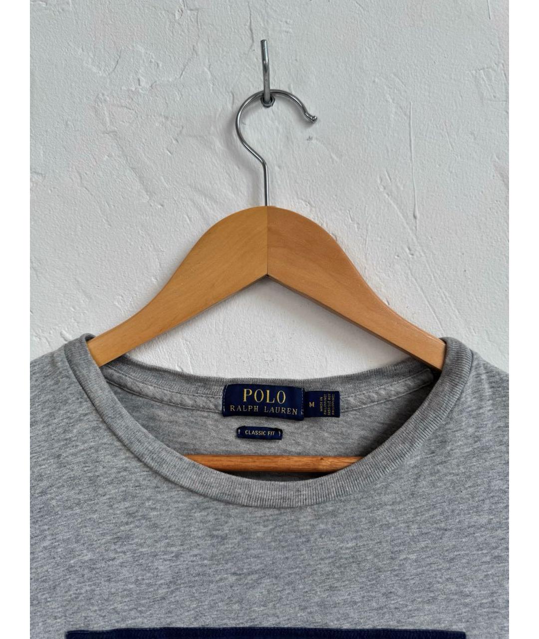 POLO RALPH LAUREN Серая хлопковая футболка, фото 4