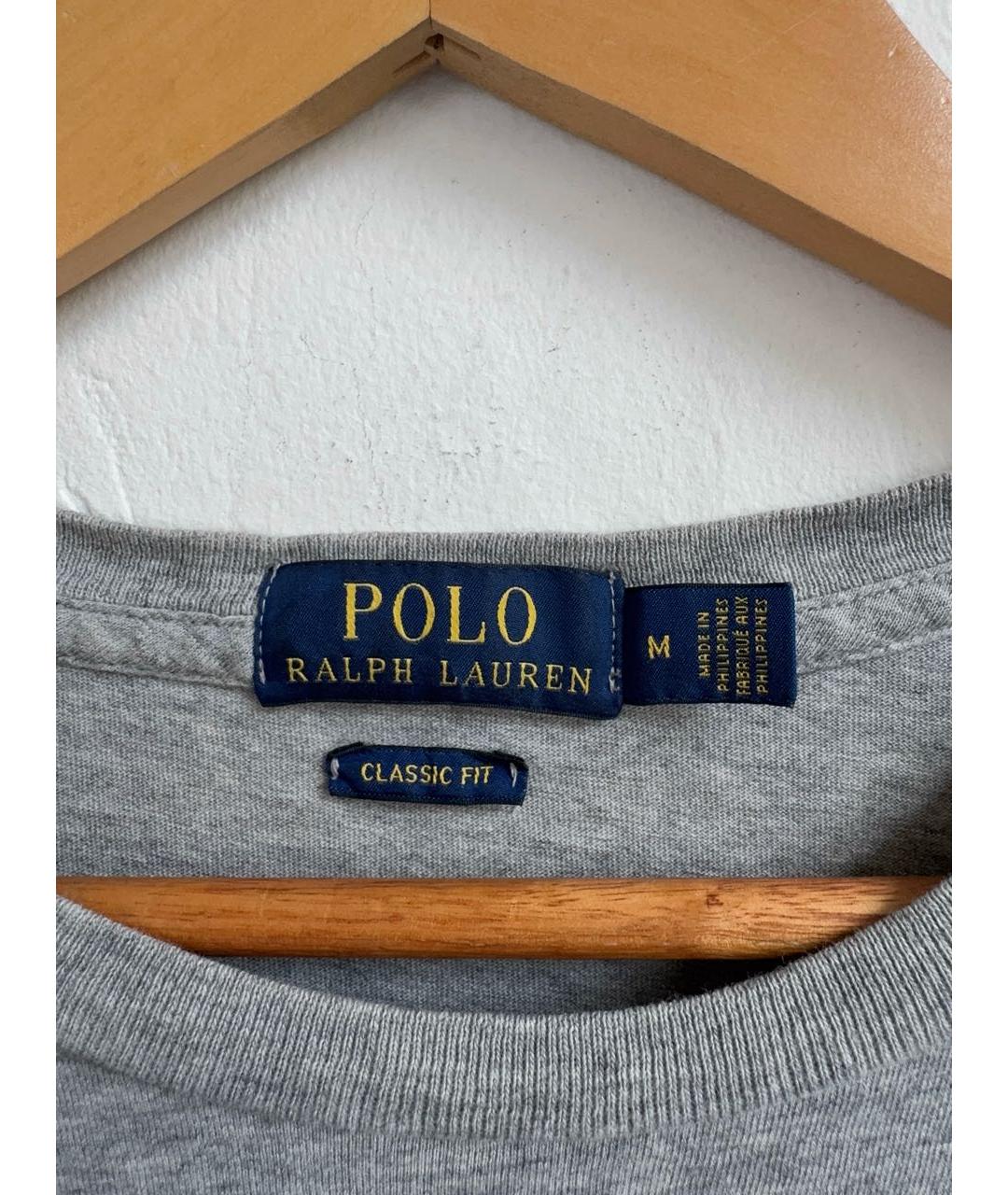 POLO RALPH LAUREN Серая хлопковая футболка, фото 5