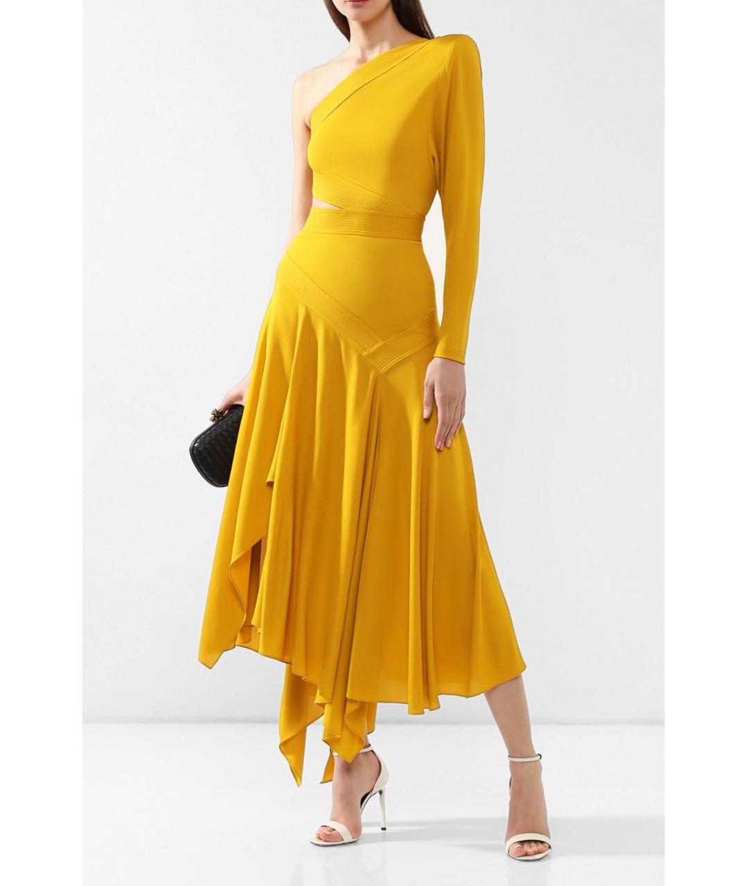 GIVENCHY Желтое вискозное вечернее платье, фото 3