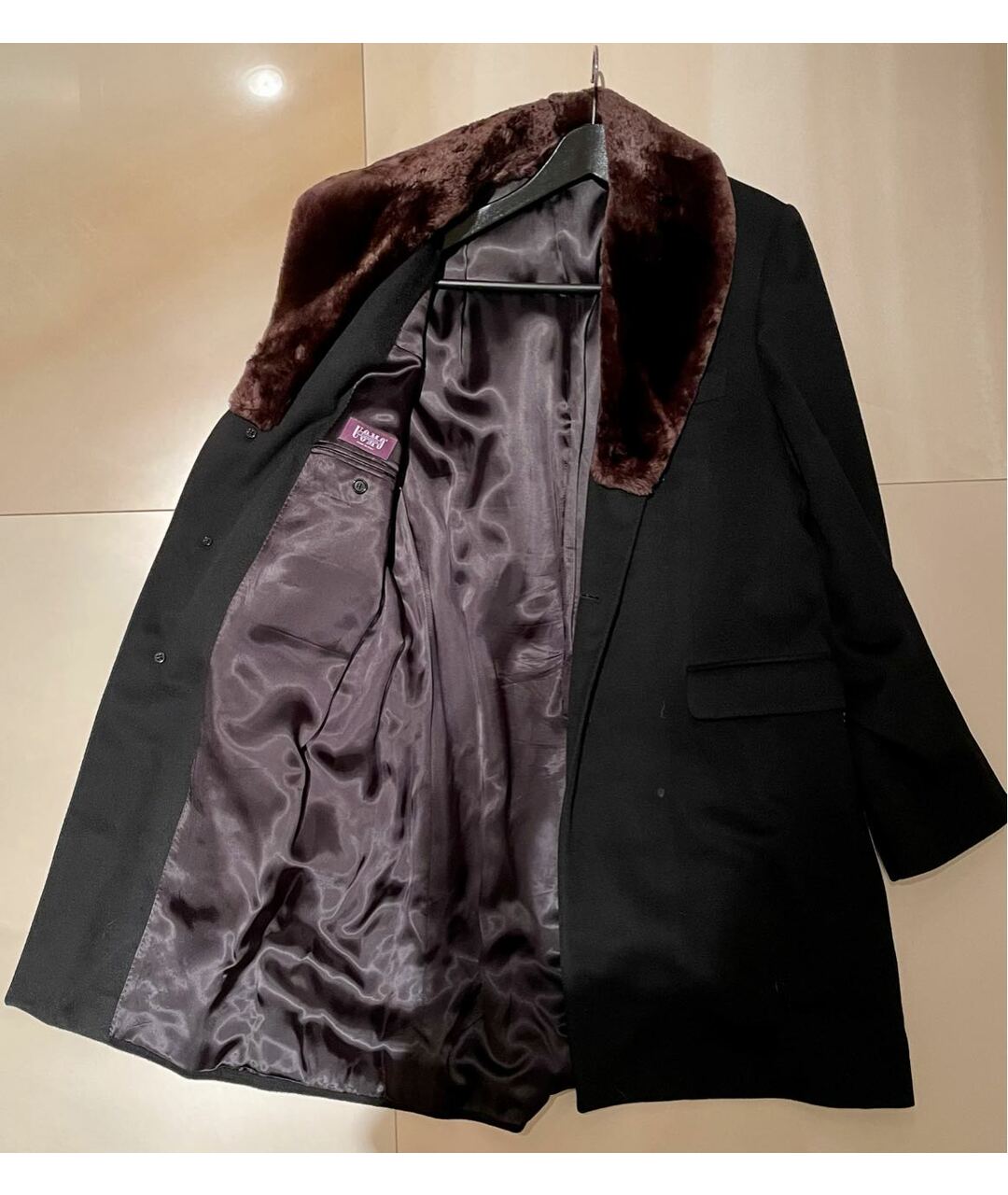 UOMO COLLEZIONI Черное кашемировое пальто, фото 3
