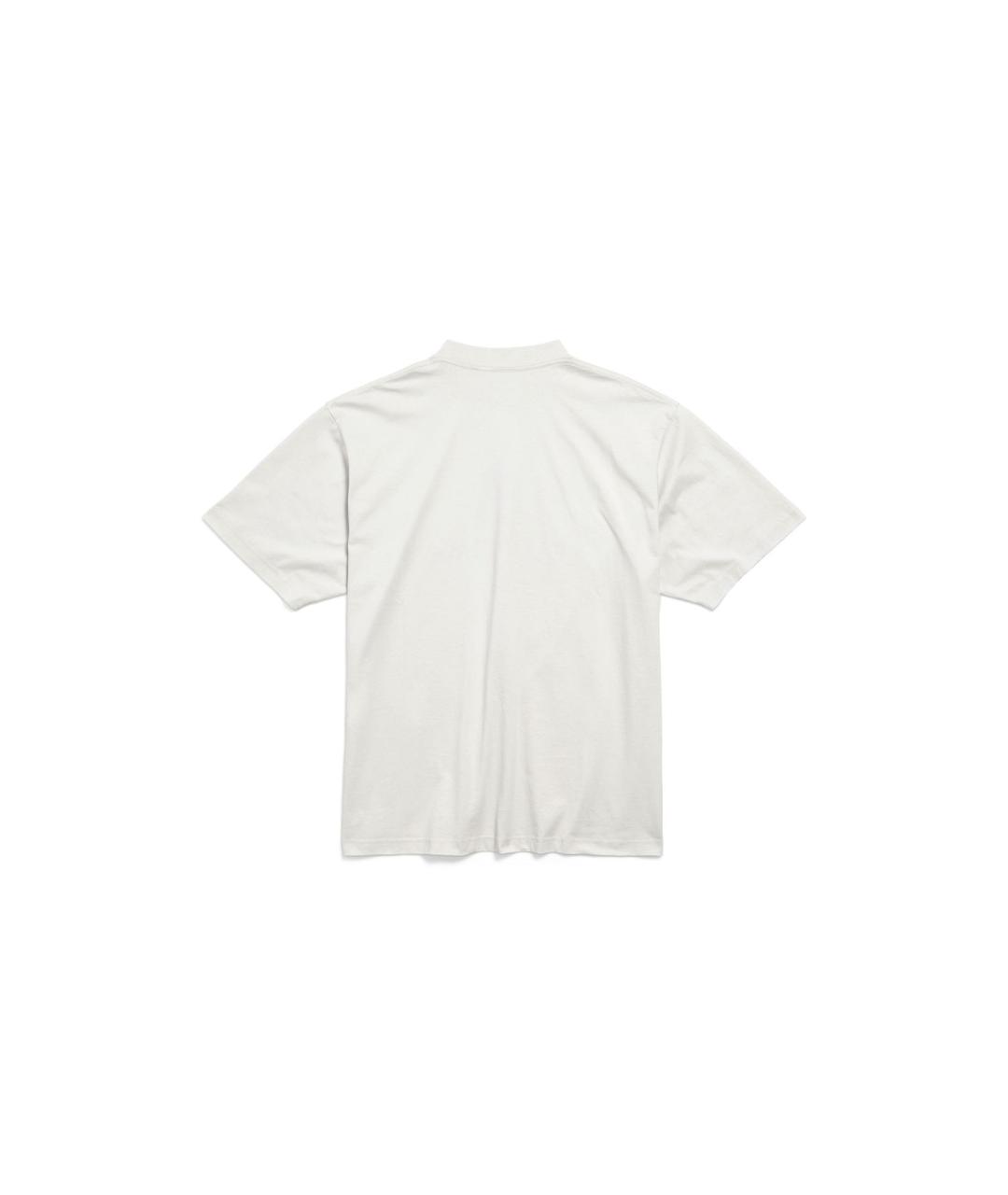 BALENCIAGA Белая хлопковая футболка, фото 2