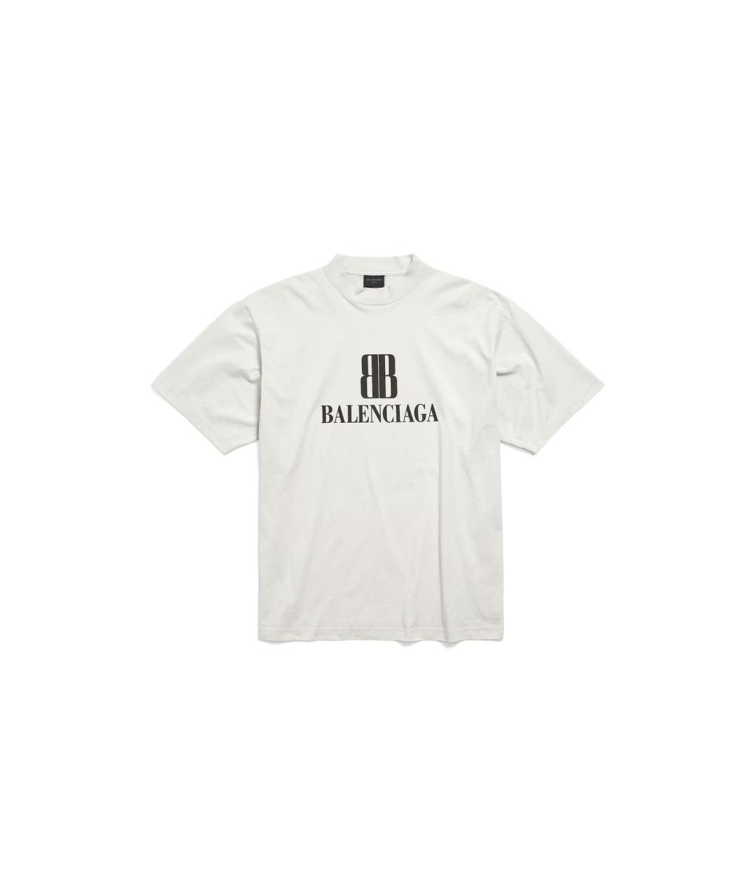 BALENCIAGA Белая хлопковая футболка, фото 1
