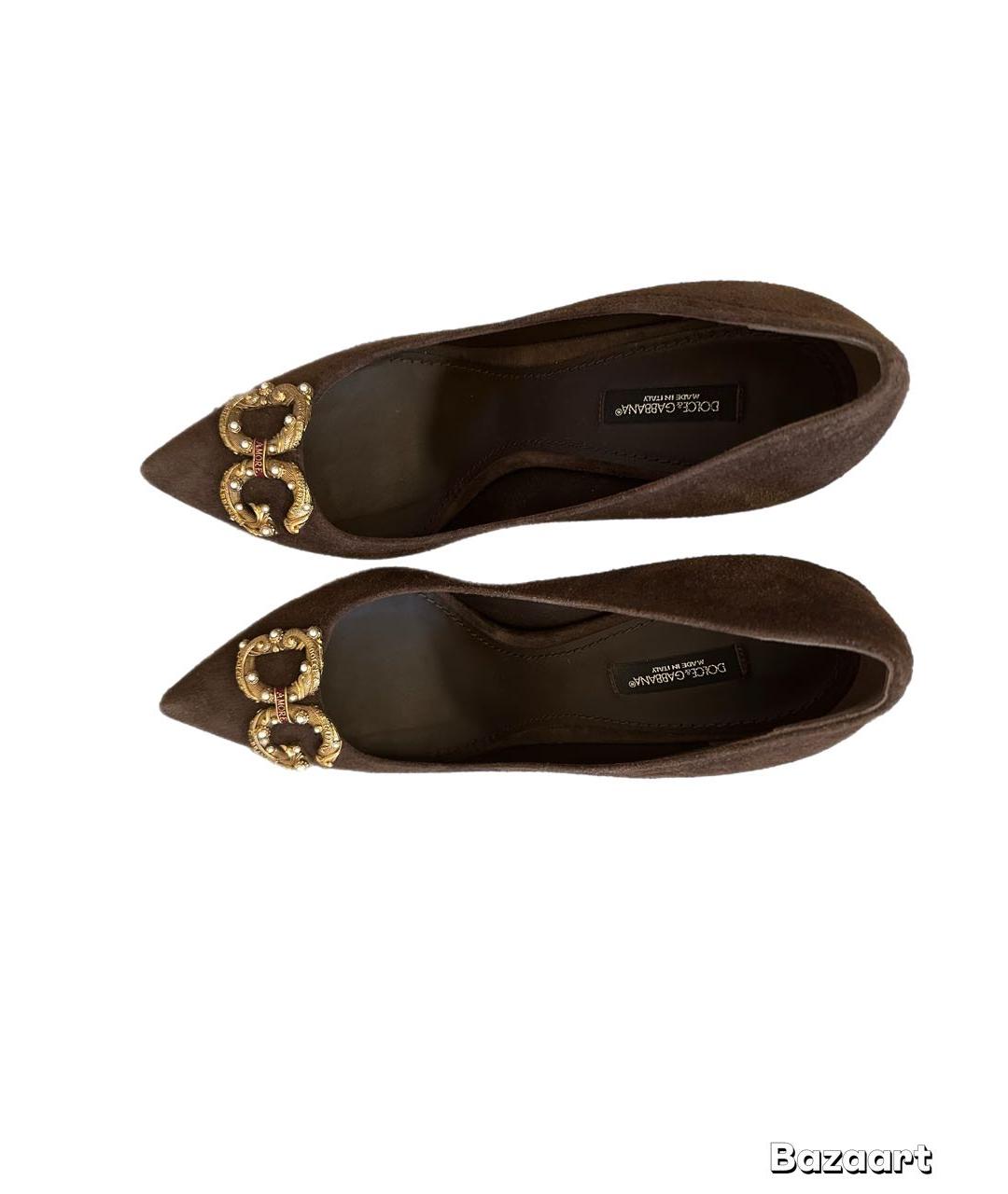DOLCE&GABBANA Коричневые замшевые туфли, фото 2
