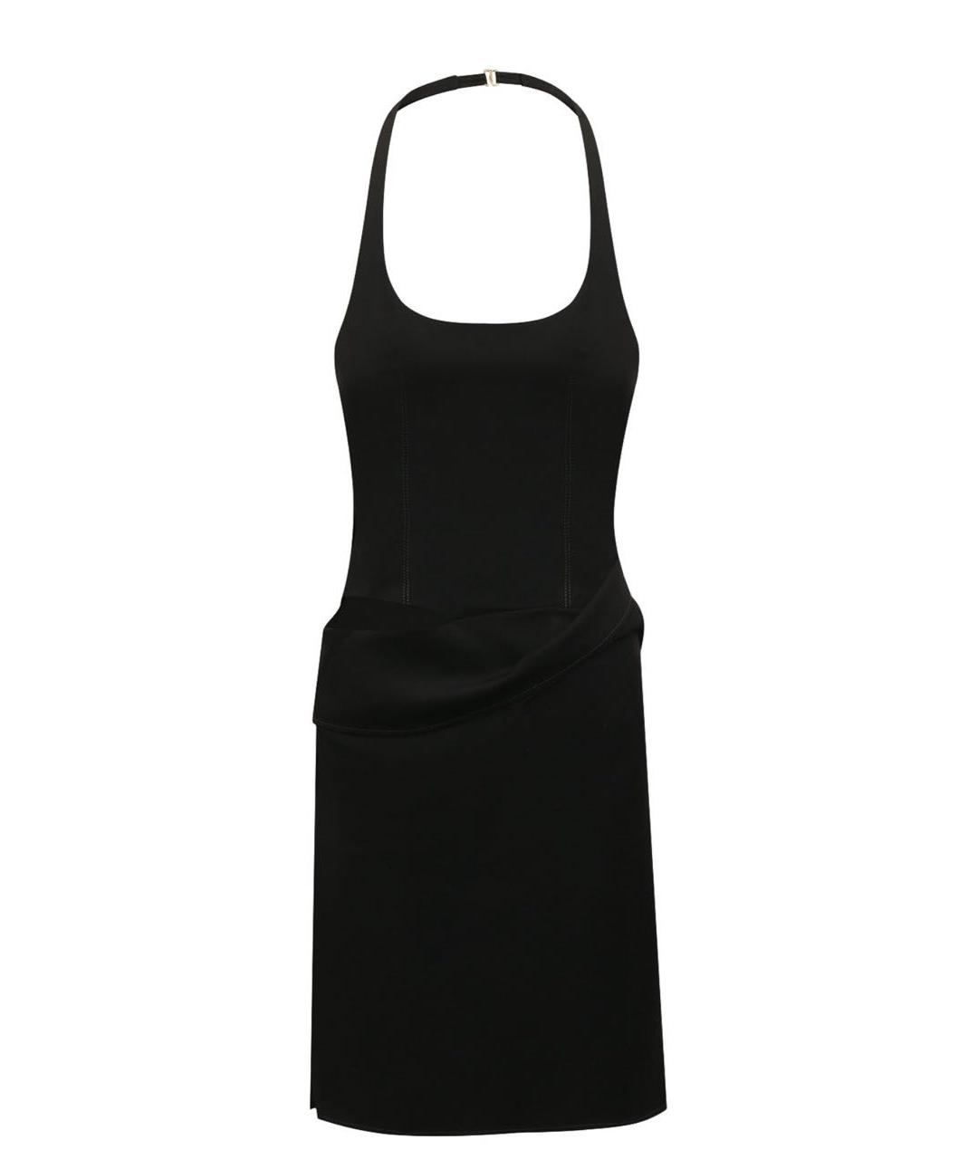 JACQUEMUS Черное шерстяное коктейльное платье, фото 4