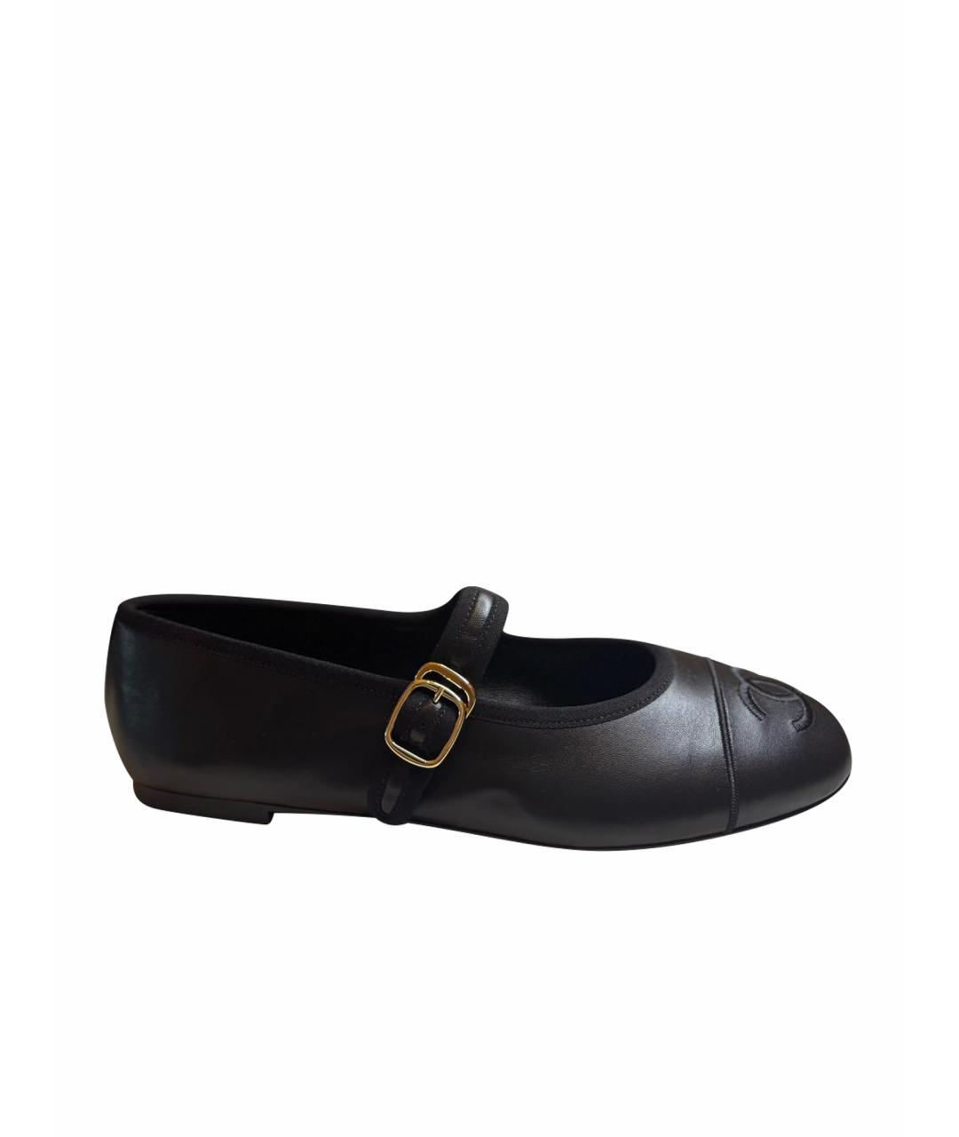 CHANEL Черные кожаные балетки, фото 1