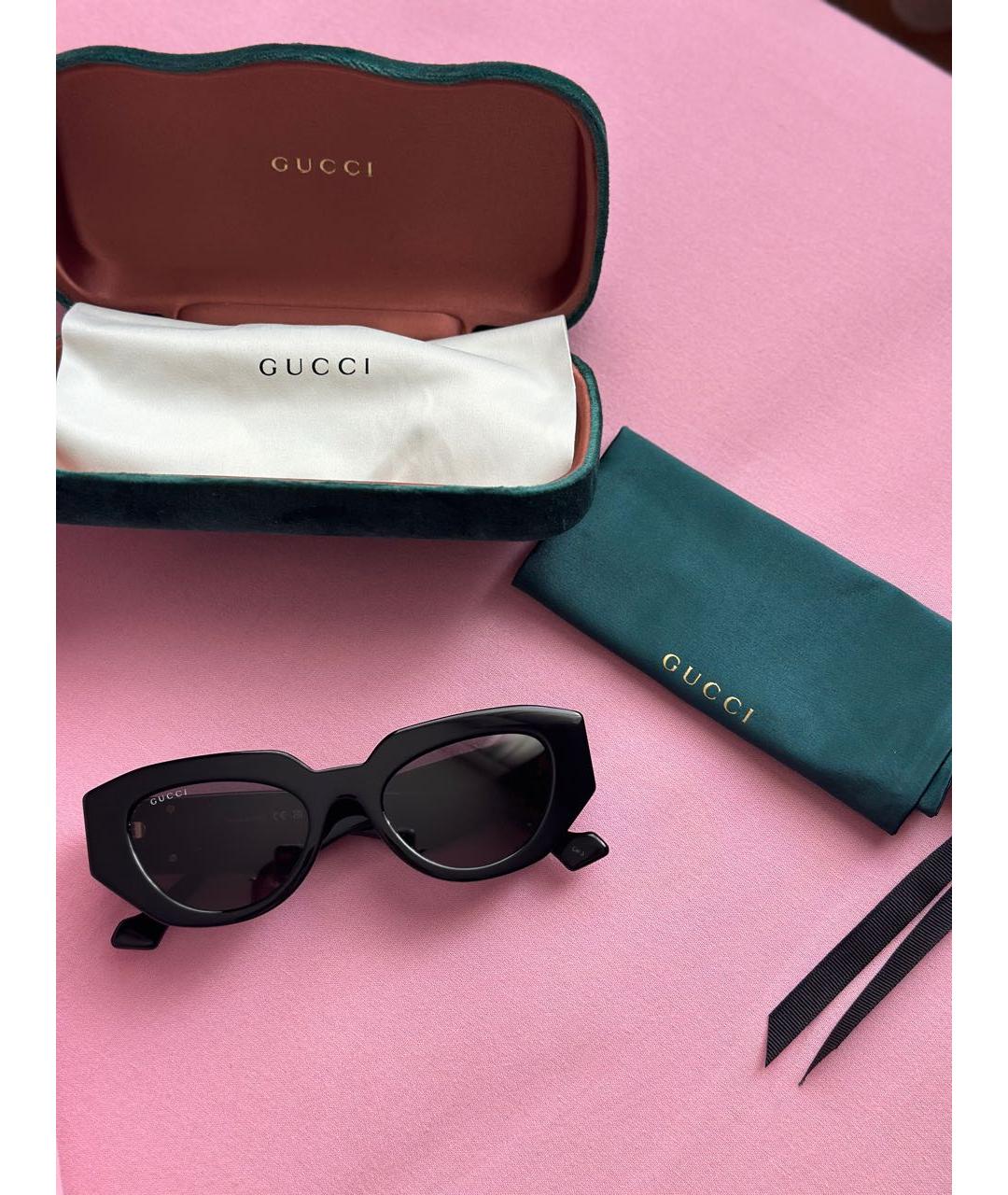 GUCCI Черные пластиковые солнцезащитные очки, фото 7