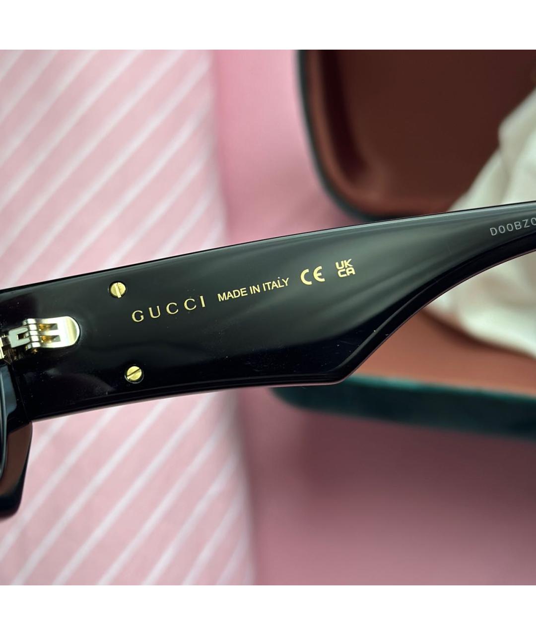 GUCCI Черные пластиковые солнцезащитные очки, фото 8