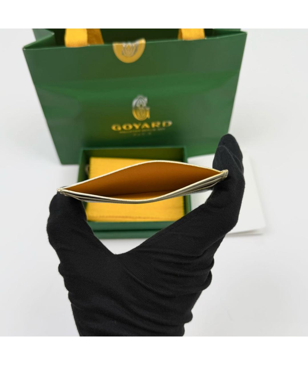 GOYARD Белый кожаный кардхолдер, фото 5